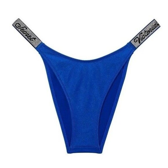 Victorias secret vs bikini bottoms blue oar shine brazilian L - Picture 1 of 5